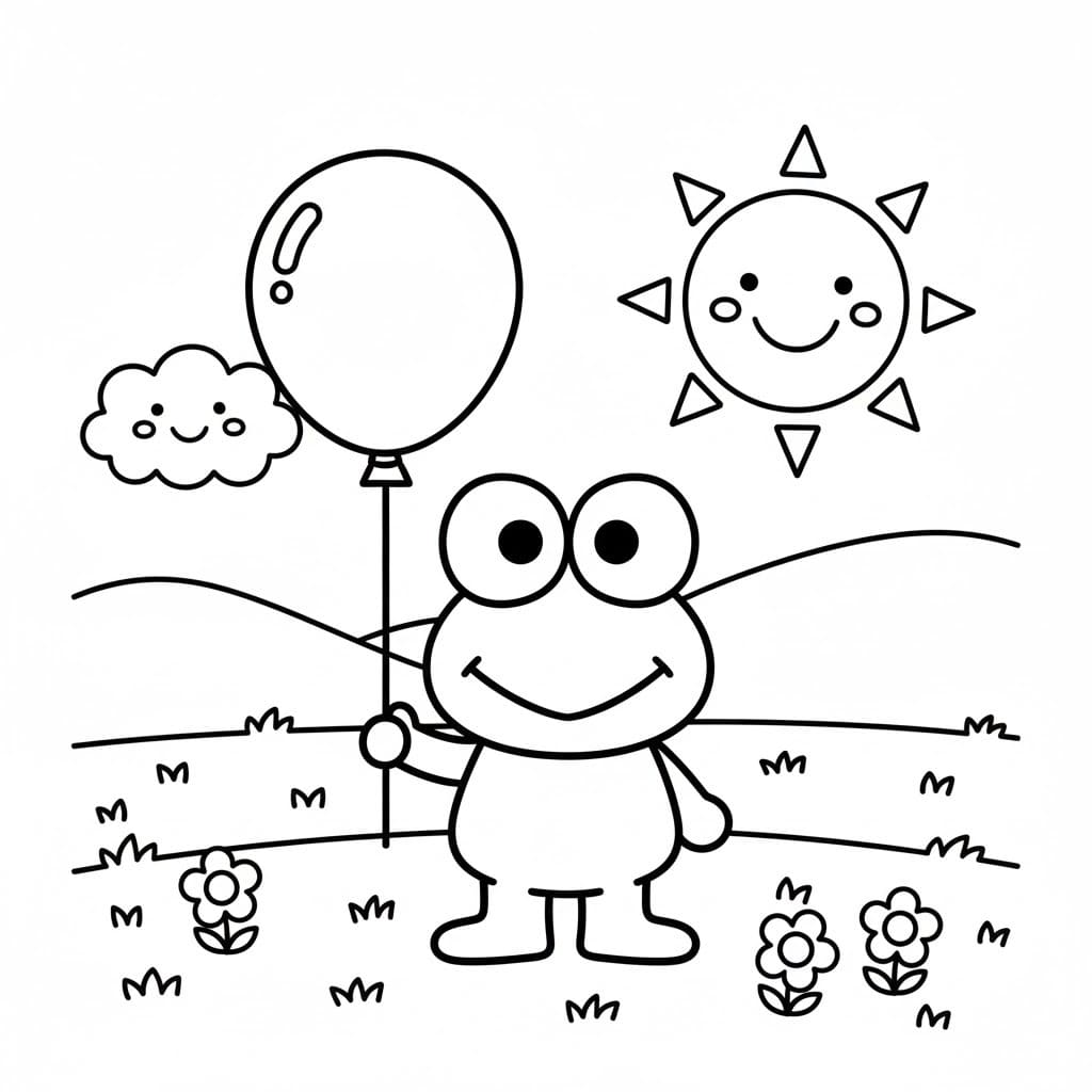 Kolorowanka Keroppi wydruku prosty