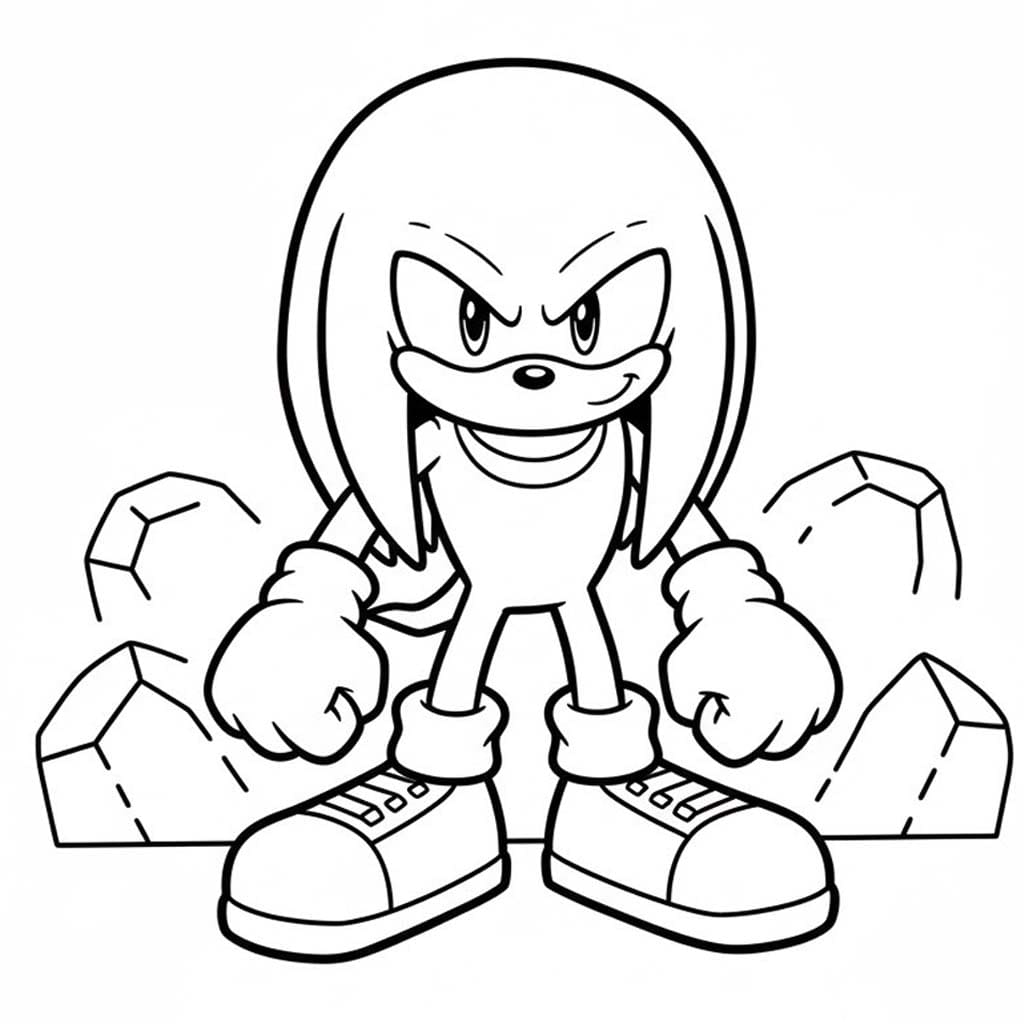 Kolorowanka Knuckles bezpłatny dla dzieci
