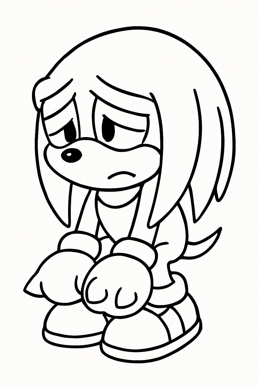 Kolorowanka Knuckles wydruku dla dzieci