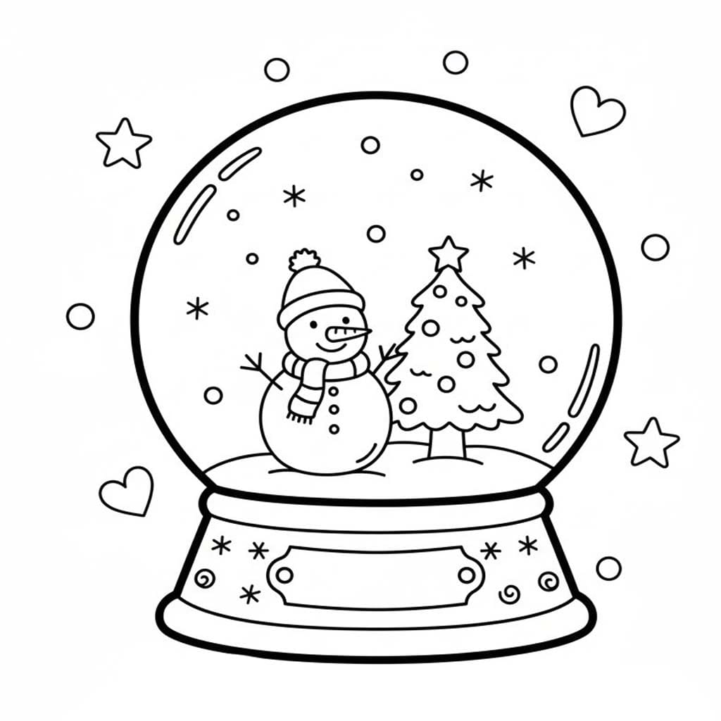 Kolorowanka Kula śnieżna bezpłatny dla dzieci