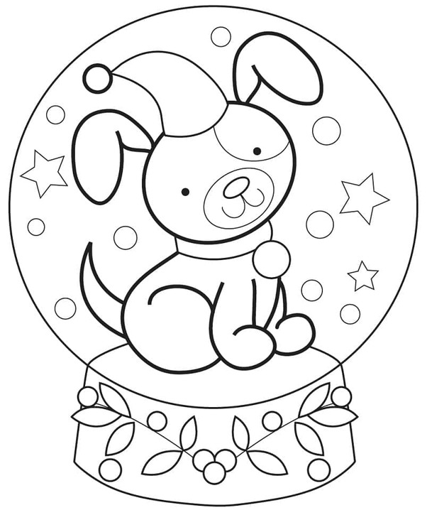 Kolorowanka Kula śnieżna bezpłatny wydruku