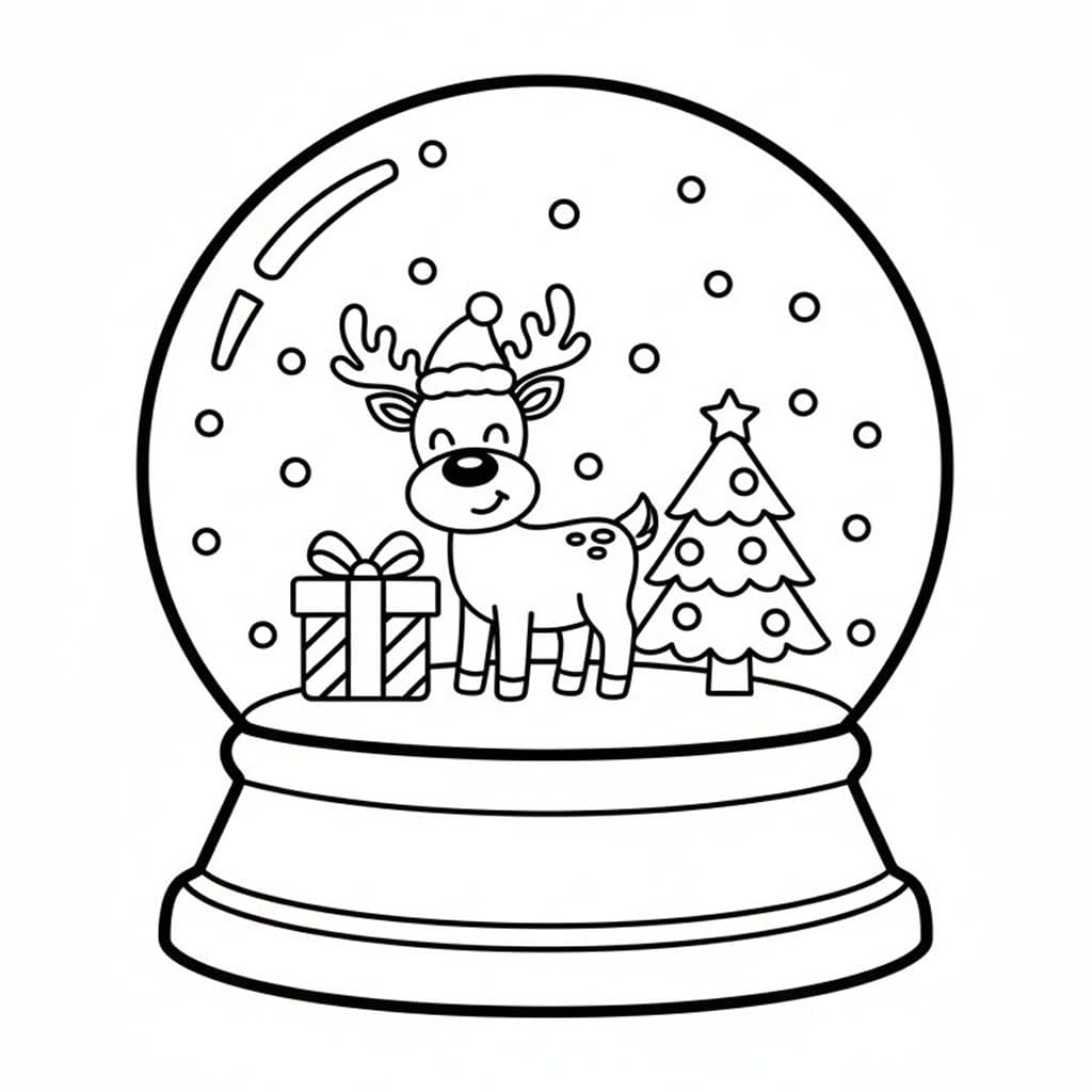 Kolorowanka Kula śnieżna dla dzieci