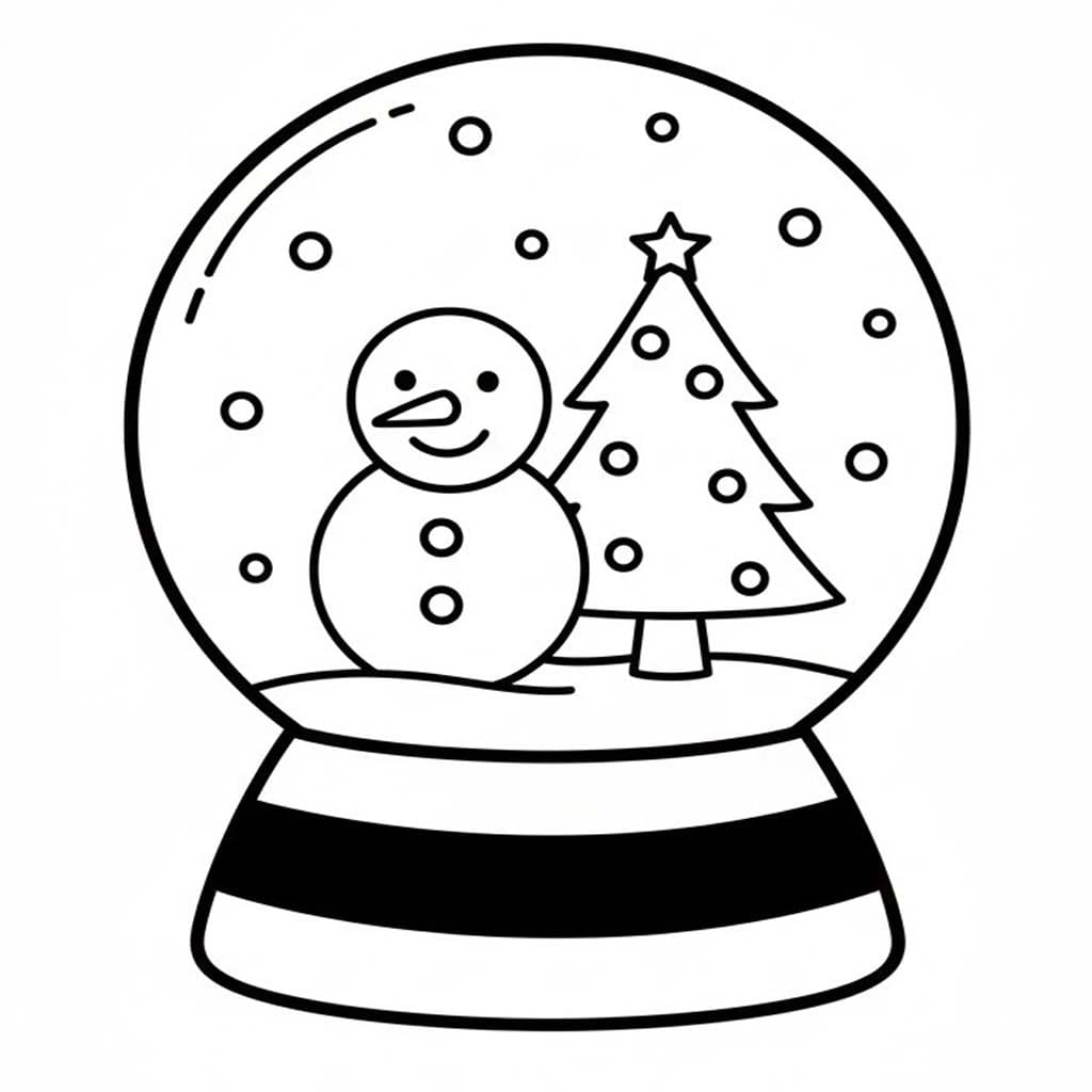 Kolorowanka Kula śnieżna wydruku łatwy