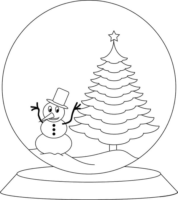 Kolorowanka Kula śnieżna wydruku prosty