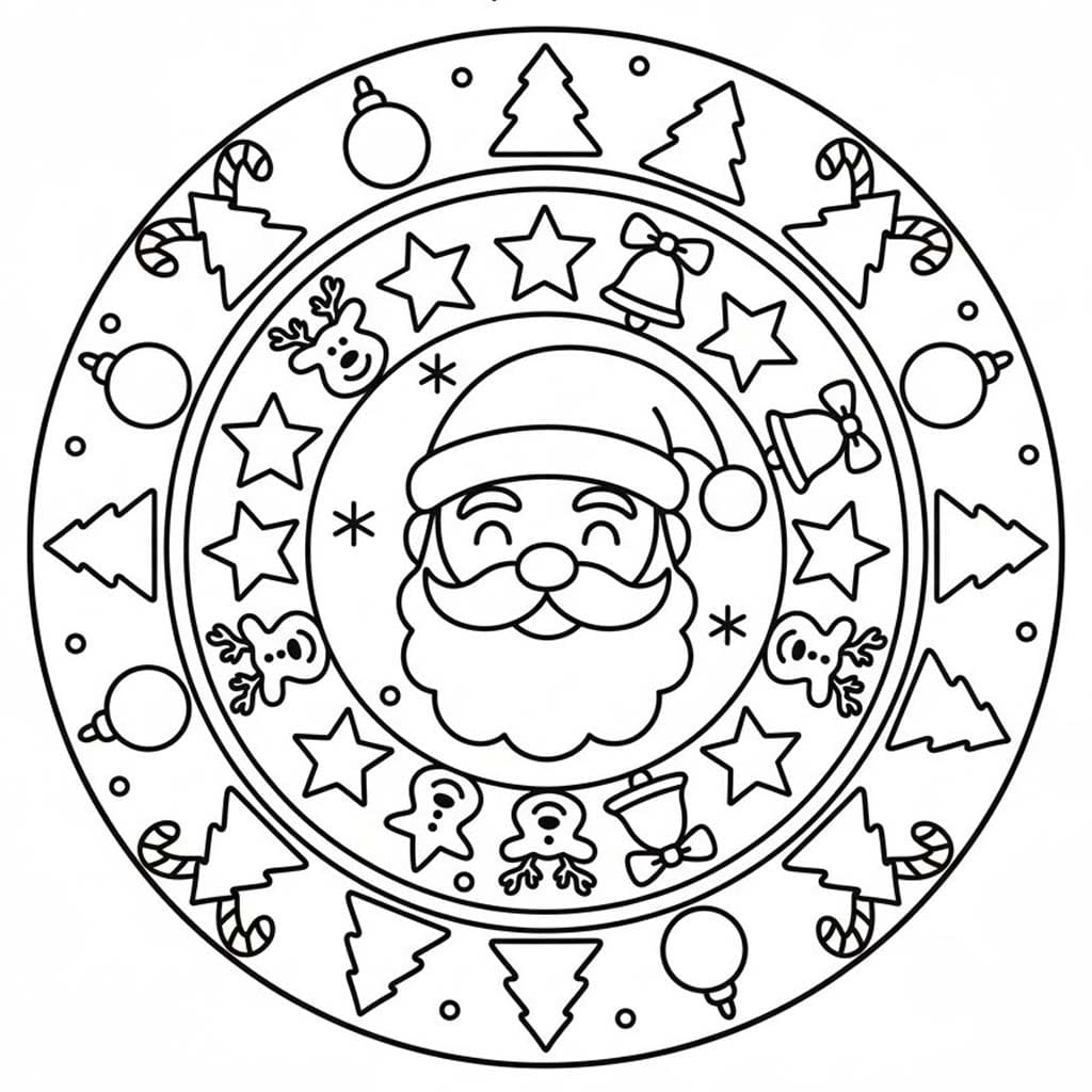 Kolorowanka Mandala świąteczna 6