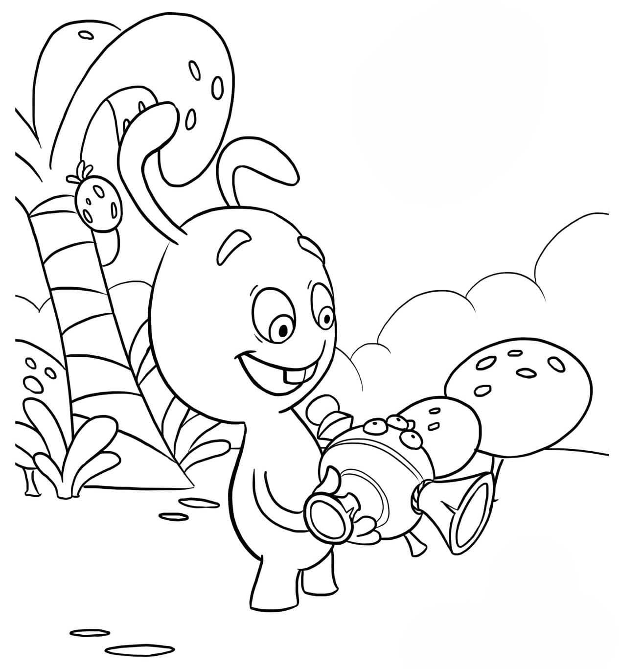 Kolorowanka Narysuj Agi Bagi bezpłatny wydruku łatwy