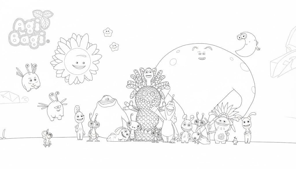 Kolorowanka Narysuj Agi Bagi bezpłatny wydruku