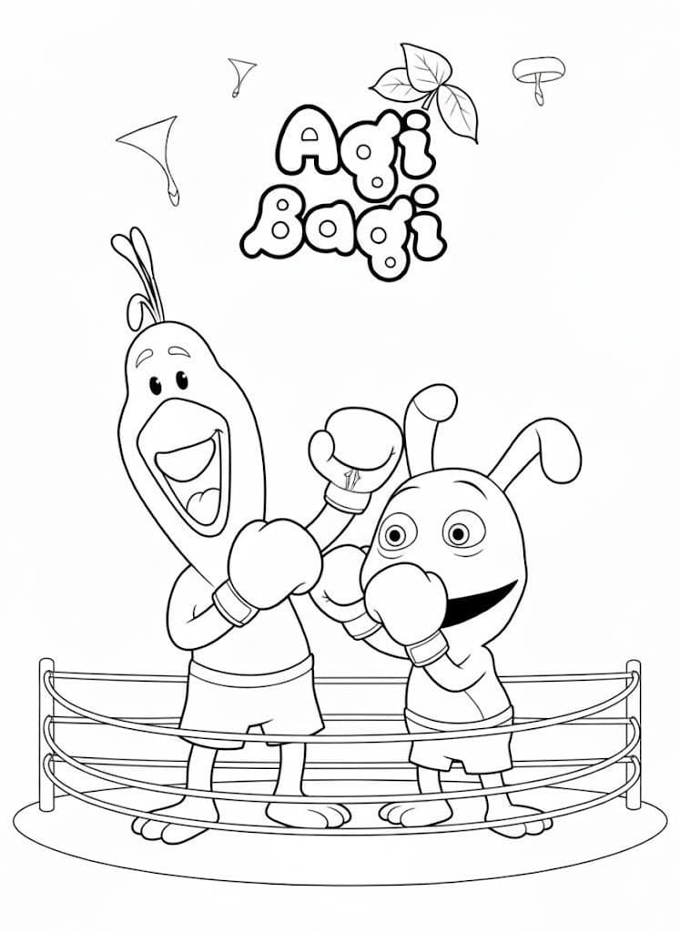 Kolorowanka Narysuj Agi Bagi łatwy