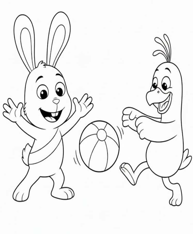 Kolorowanka Narysuj Agi Bagi wydruku dla dzieci