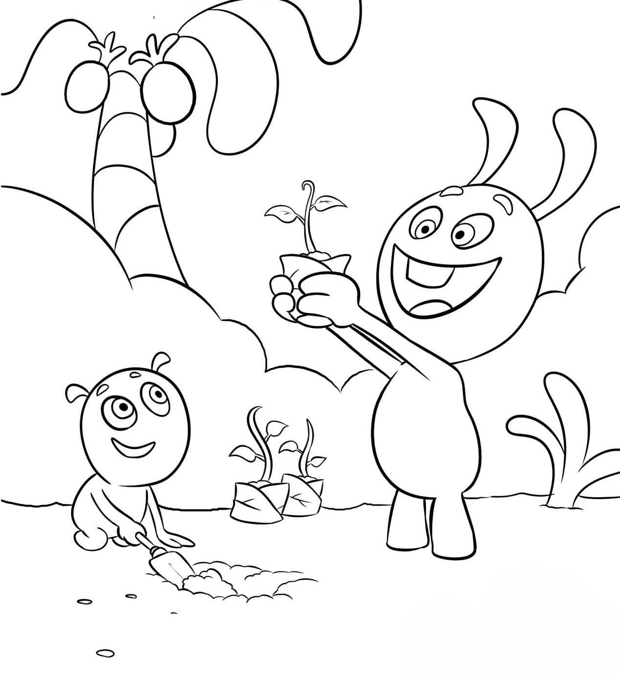 Kolorowanka Narysuj Agi Bagi wydruku podstawowy