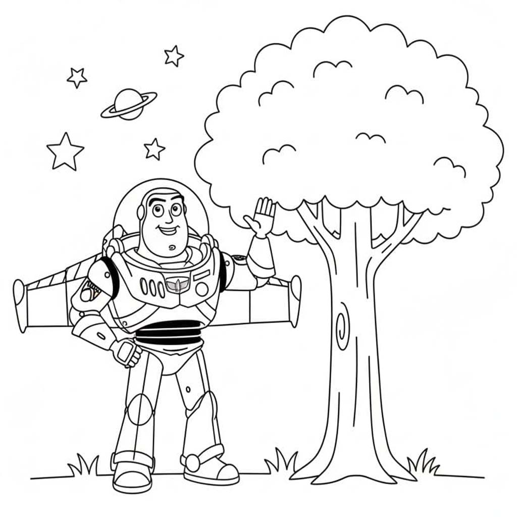 Kolorowanka Narysuj Buzz Astral bezpłatny prosty