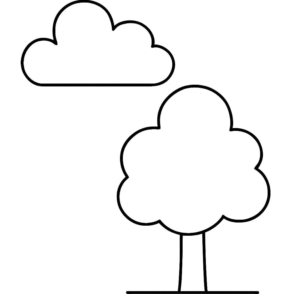 Kolorowanka Narysuj Chmura bezpłatny wydruku podstawowy