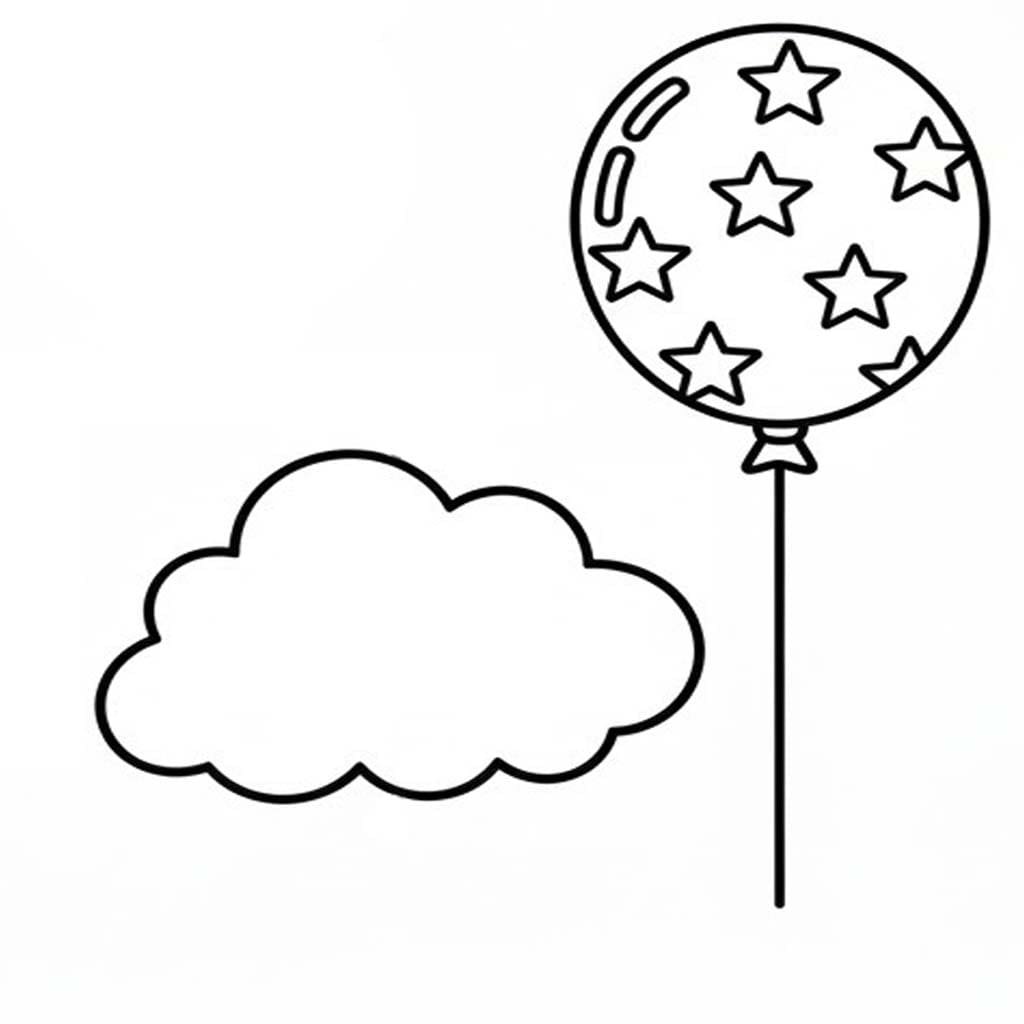 Kolorowanka Narysuj Chmura podstawowy