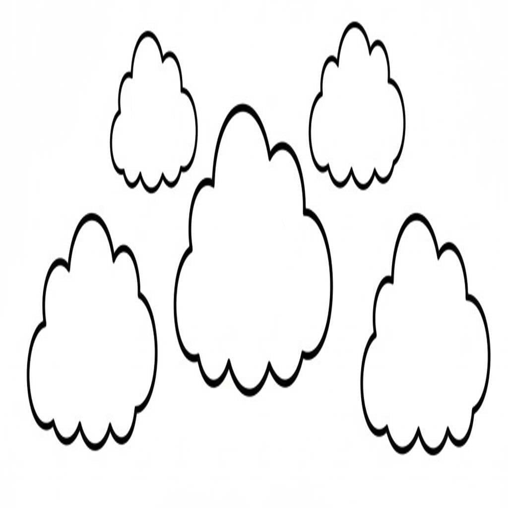 Kolorowanka Narysuj Chmura prosty