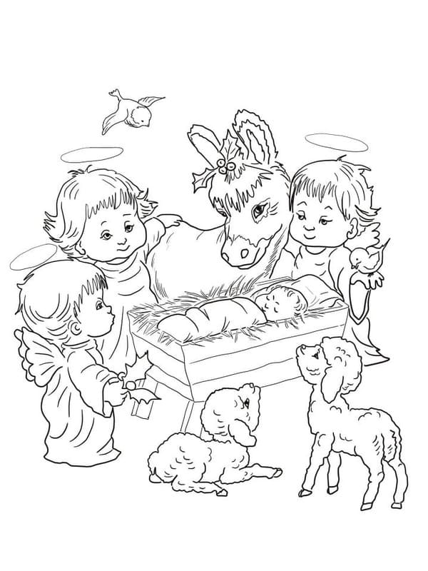 Kolorowanka Narysuj Dzieciątko Jezus bezpłatny łatwy