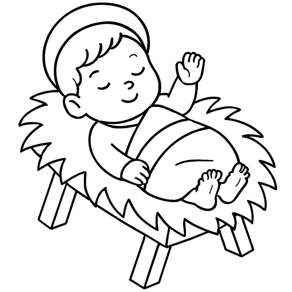 Kolorowanka Narysuj Dzieciątko Jezus bezpłatny wydruku łatwy