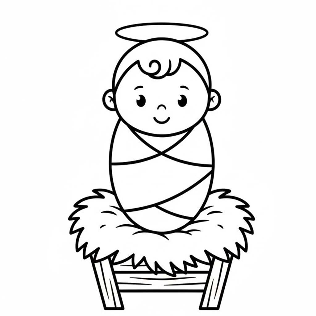 Kolorowanka Narysuj Dzieciątko Jezus bezpłatny wydruku podstawowy