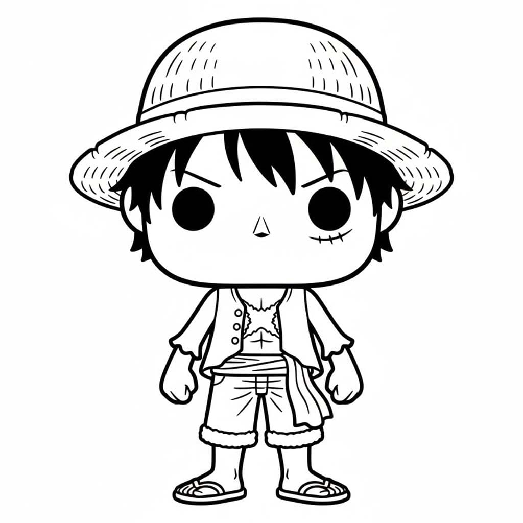 Kolorowanka Narysuj Funko Pop Luffy