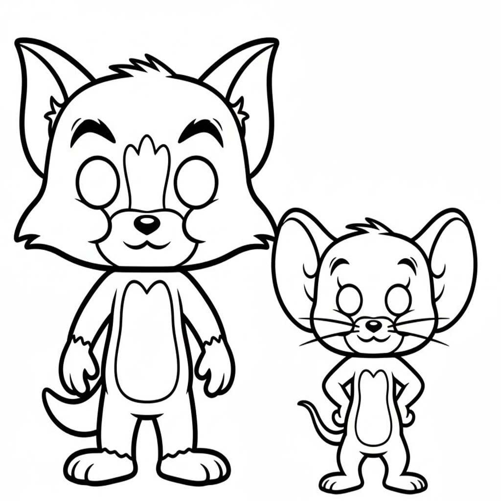 Kolorowanka Narysuj Funko Pop Tom i Jerry