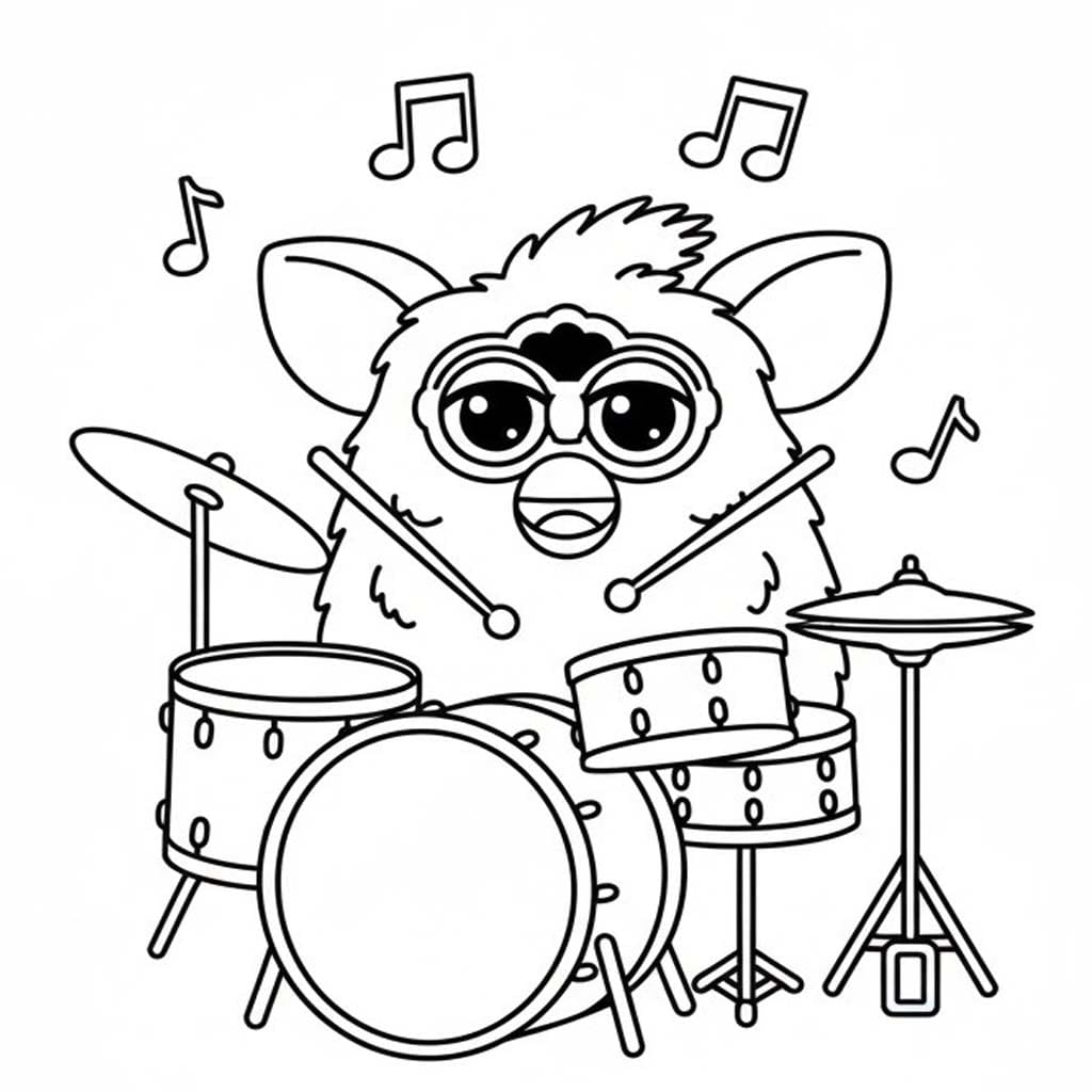 Kolorowanka Narysuj Furby bezpłatny prosty