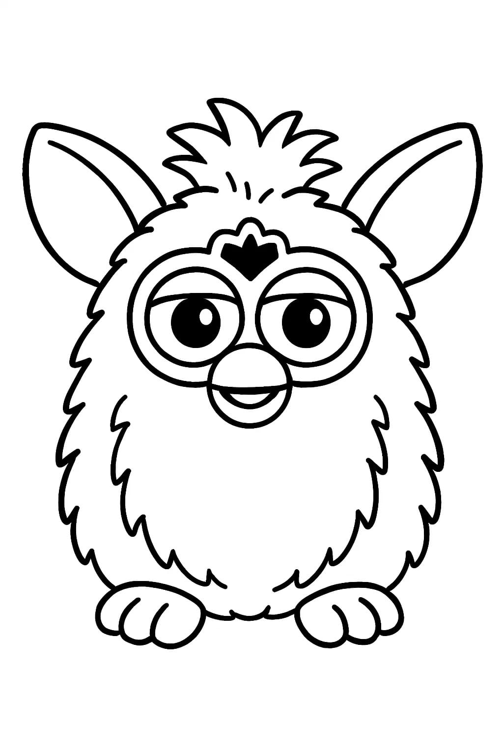 Kolorowanka Narysuj Furby bezpłatny wydruku prosty