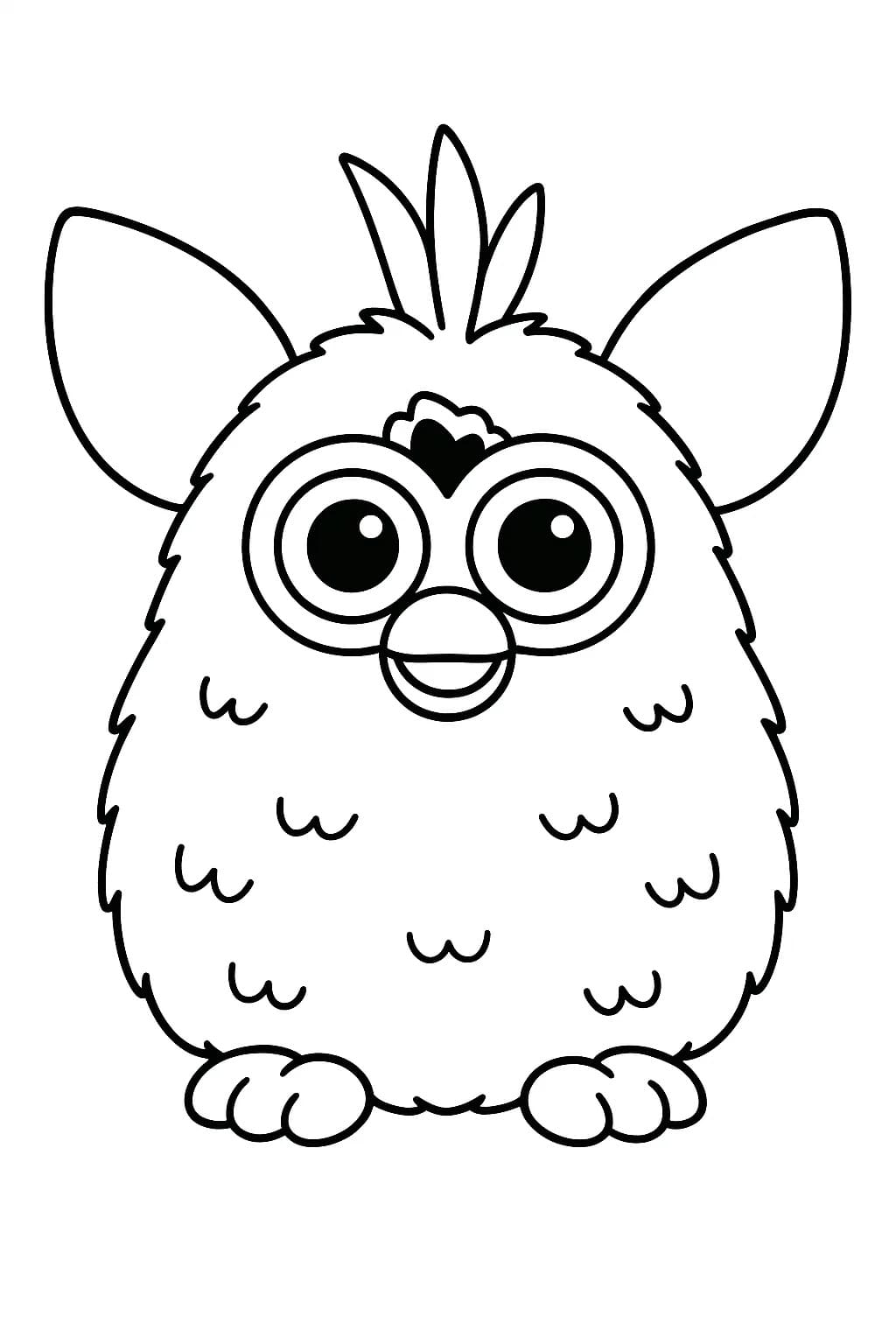 Kolorowanka Narysuj Furby dla dzieci