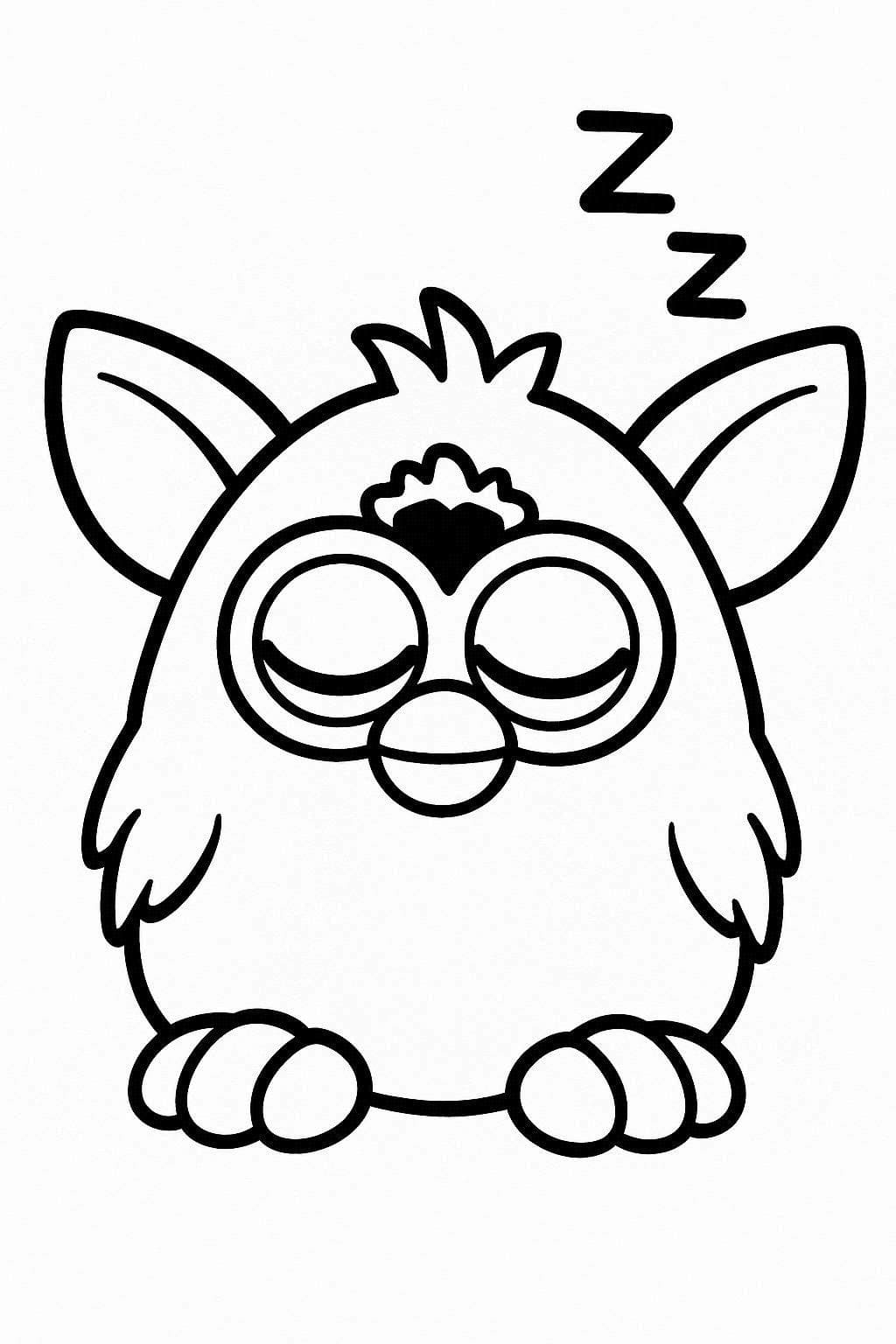 Kolorowanka Narysuj Furby łatwy