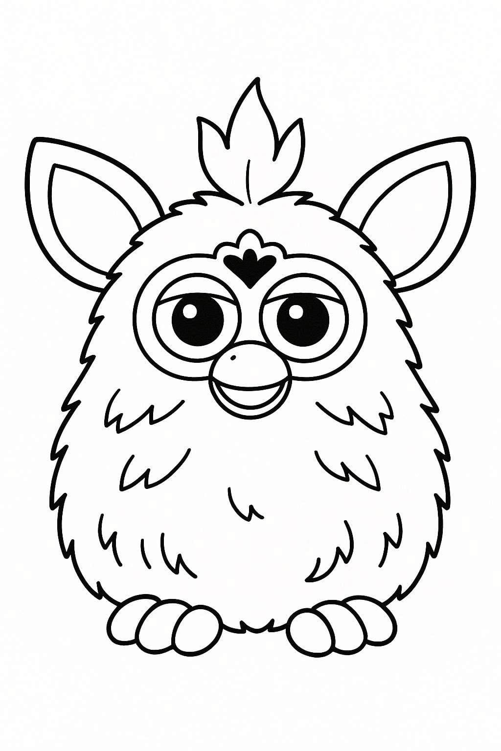 Kolorowanka Narysuj Furby wydruku dla dzieci