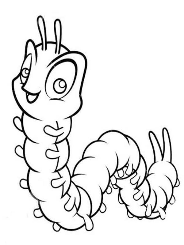 Kolorowanka Narysuj Gąsienica bezpłatny dla dzieci