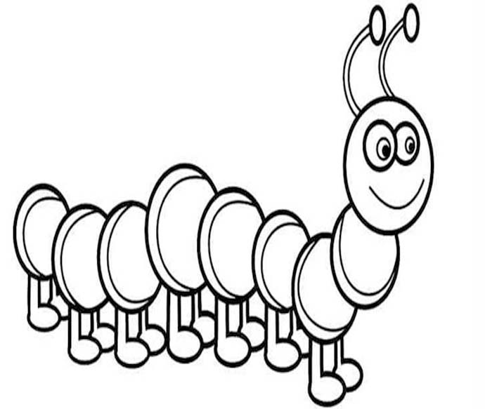 Kolorowanka Narysuj Gąsienica bezpłatny łatwy