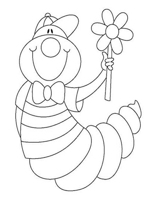 Kolorowanka Narysuj Gąsienica bezpłatny prosty