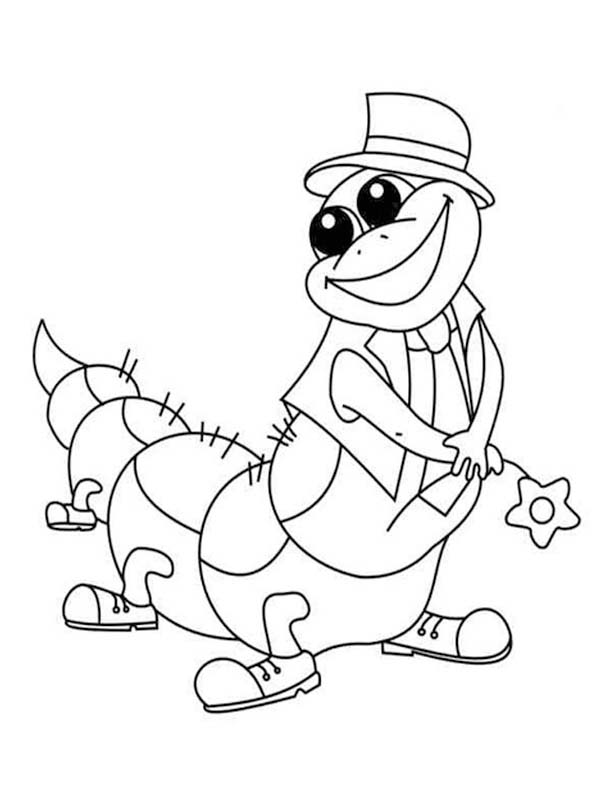 Kolorowanka Narysuj Gąsienica bezpłatny wydruku prosty