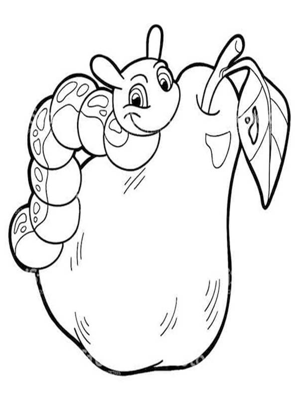 Kolorowanka Narysuj Gąsienica dla dzieci