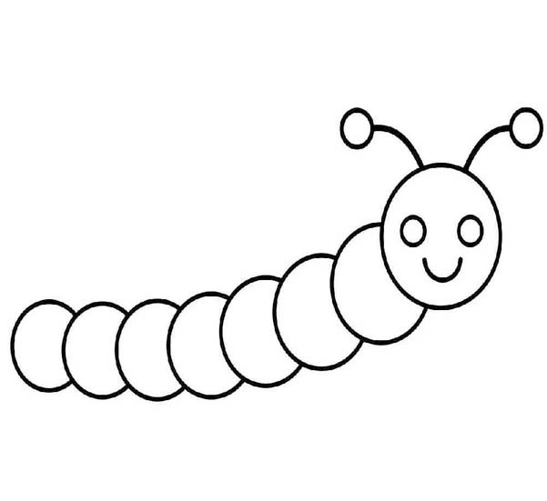 Kolorowanka Narysuj Gąsienica podstawowy