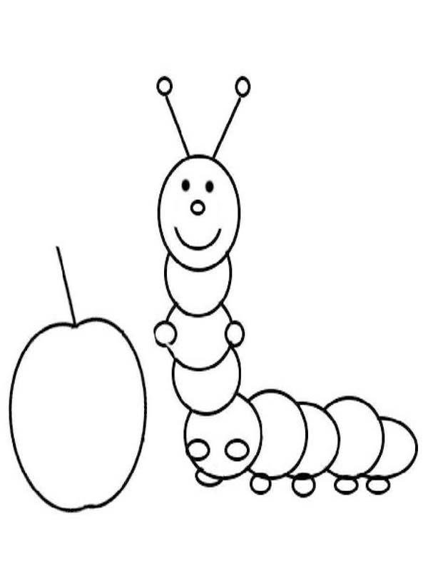 Kolorowanka Narysuj Gąsienica prosty