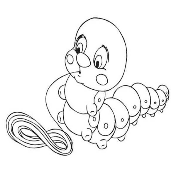 Kolorowanka Narysuj Gąsienica wydruku prosty