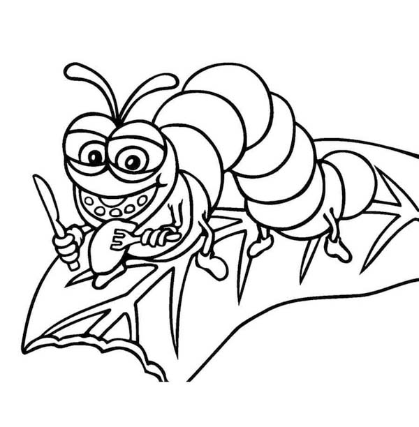 Kolorowanka Narysuj Gąsienica wydruku