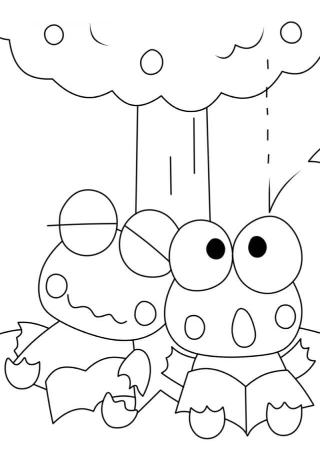 Kolorowanka Narysuj Keroppi bezpłatny wydruku łatwy