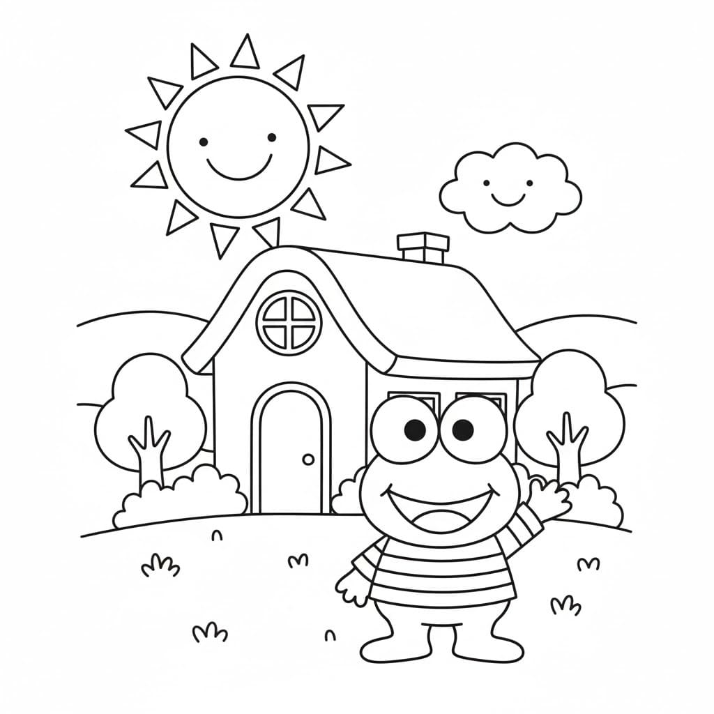 Kolorowanka Narysuj Keroppi bezpłatny wydruku prosty