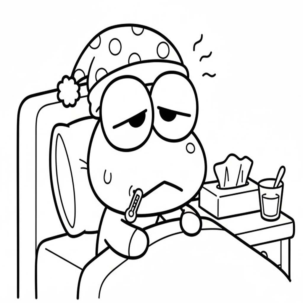 Kolorowanka Narysuj Keroppi dla dzieci