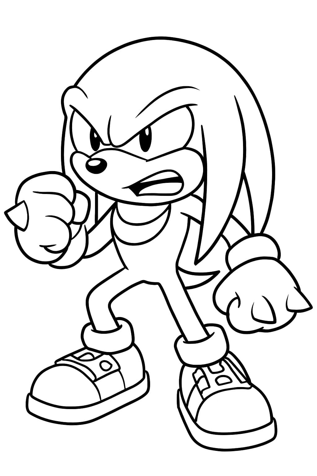 Kolorowanka Narysuj Knuckles 2