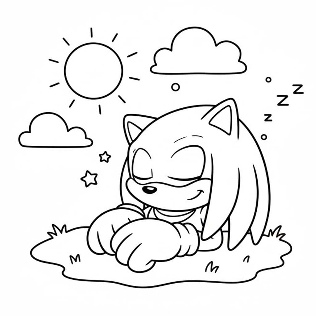 Kolorowanka Narysuj Knuckles łatwy