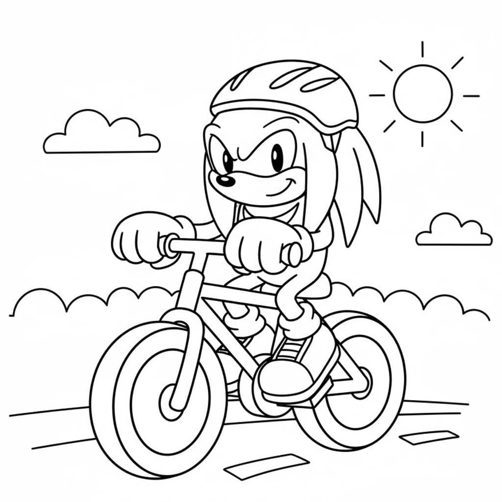 Kolorowanka Narysuj Knuckles wydruku prosty