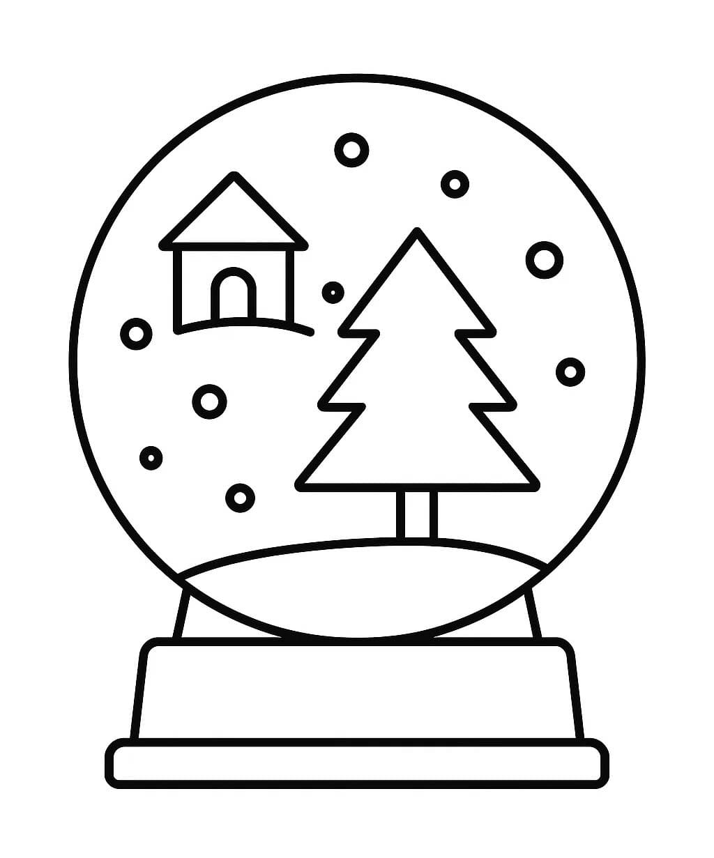 Kolorowanka Narysuj Kula śnieżna bezpłatny dla dzieci