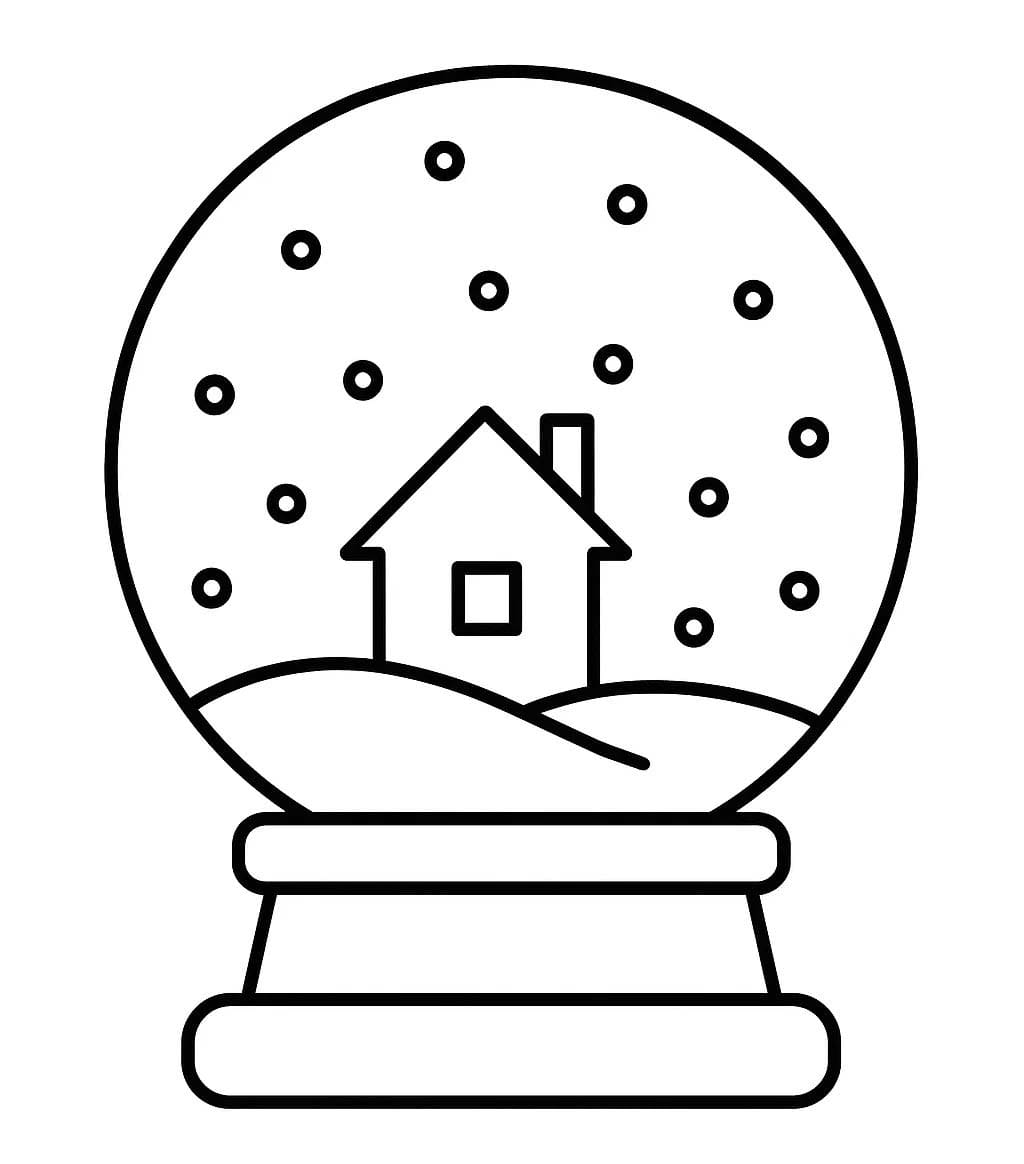 Kolorowanka Narysuj Kula śnieżna bezpłatny łatwy