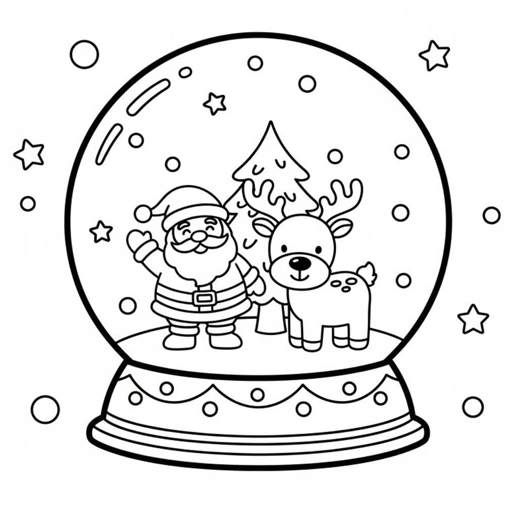 Kolorowanka Narysuj Kula śnieżna bezpłatny prosty