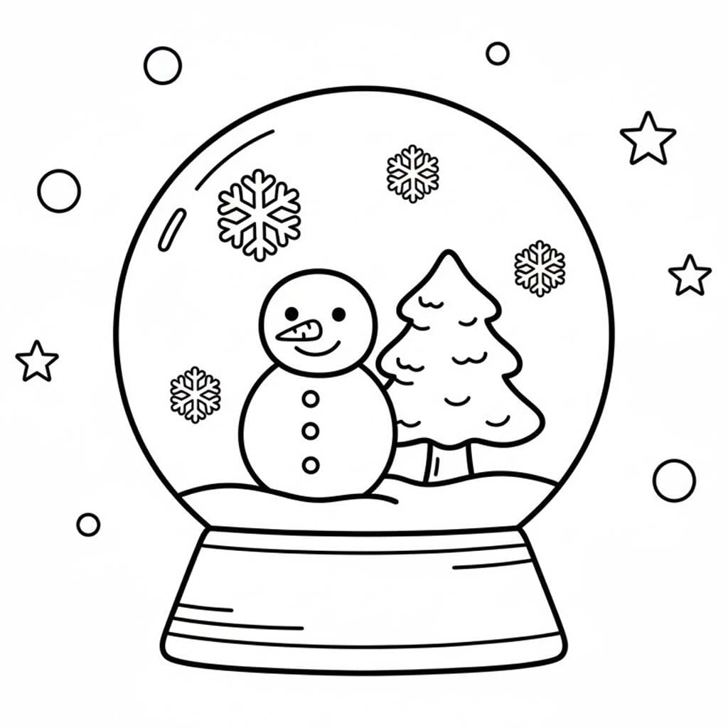 Kolorowanka Narysuj Kula śnieżna bezpłatny wydruku podstawowy