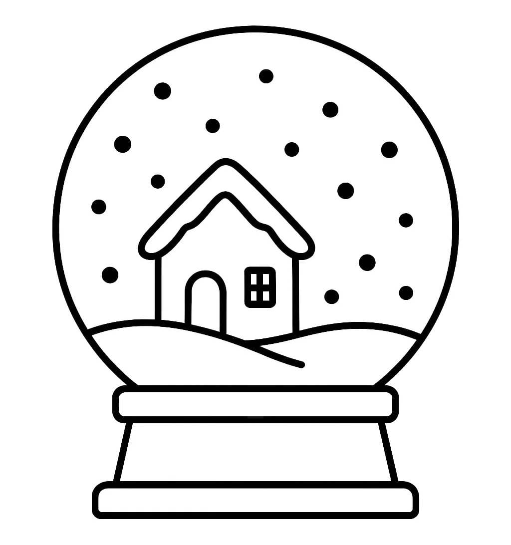Kolorowanka Narysuj Kula śnieżna bezpłatny wydruku prosty