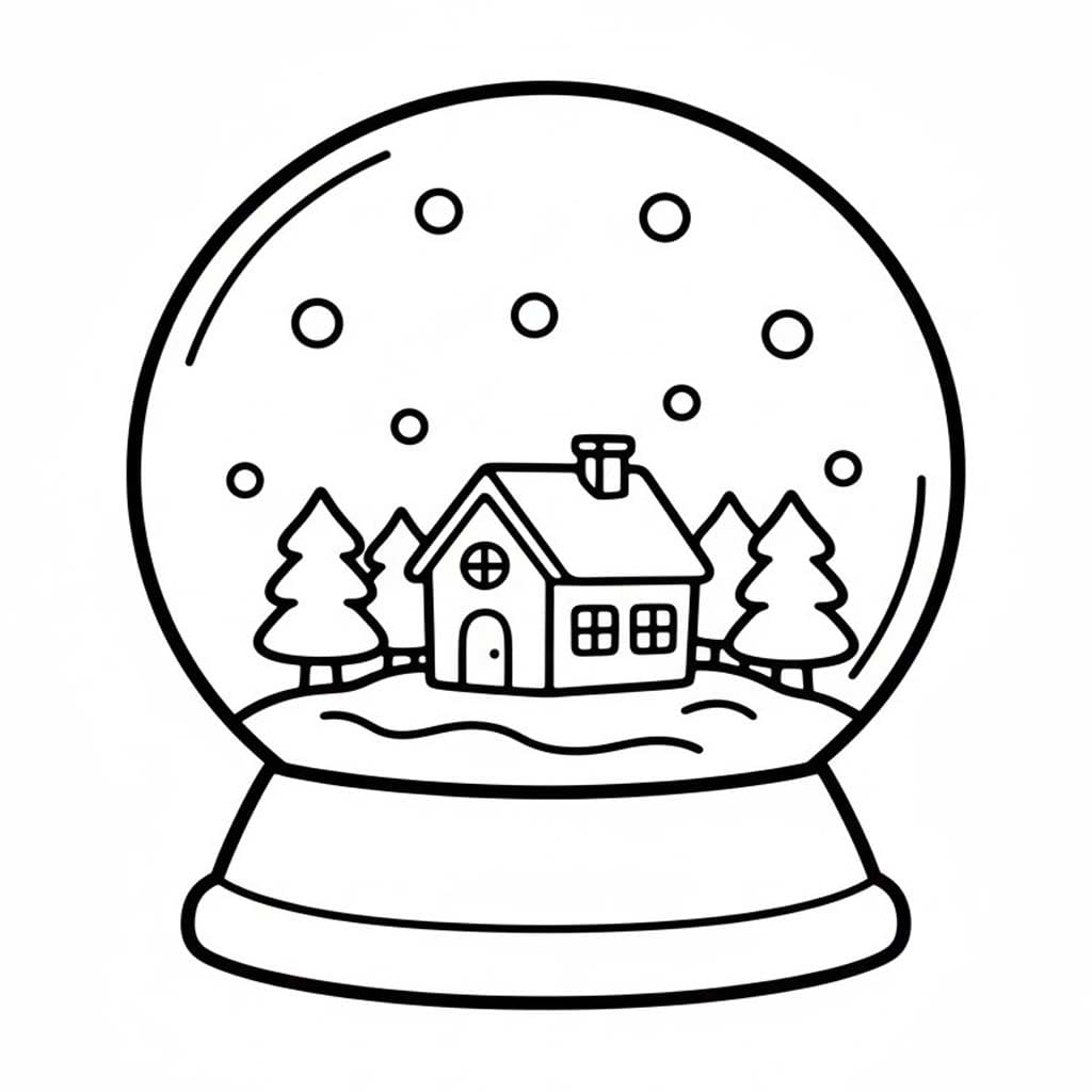 Kolorowanka Narysuj Kula śnieżna bezpłatny