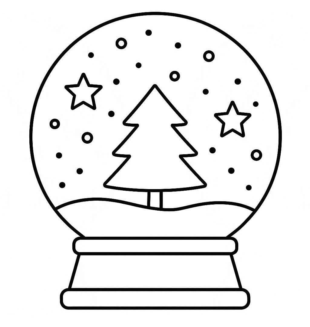 Kolorowanka Narysuj Kula śnieżna łatwy
